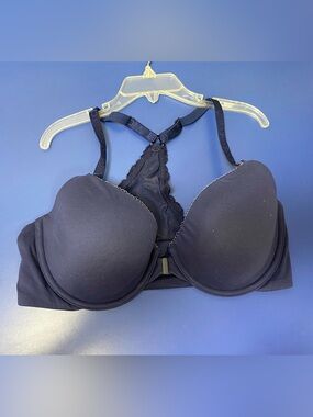 Victoria’s Secret Navy blue Racerback T-Shirt Bra lined demi underwire 34D